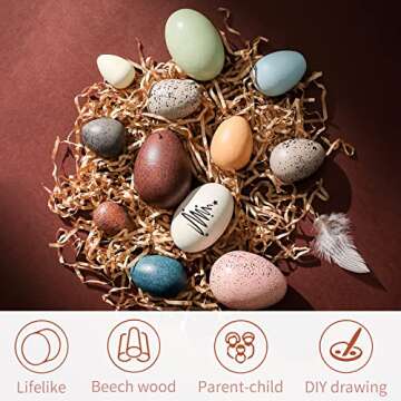 Youuys Wooden Easter Eggs Toys for Creative Learning