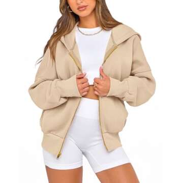 BTFBM Womens Zip Up Hoodies Long Sleeve Fashion Sweatshirt Fleece Y2K Hooded Jacket 2025 Trendy Fall Winter Clothes(Apricot, Medium)