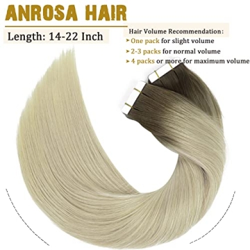 Anrosa Tape in Hair Extensions 14'' Natural Remy Human Hair