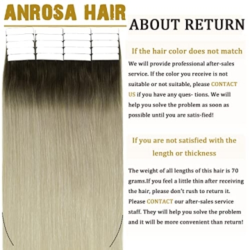 Anrosa Tape in Hair Extensions 14'' Natural Remy Human Hair