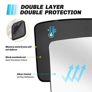HANSSHOW Tesla Model 3 Accessories Sunshade Sunroof for Model 3 2021 2022 Tesla Glass Top Window Roof Sunshade Insulation UV Rays Protection Black