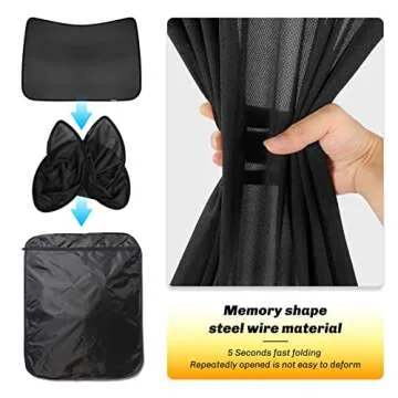 HANSSHOW Tesla Model 3 Accessories Sunshade Sunroof for Model 3 2021 2022 Tesla Glass Top Window Roof Sunshade Insulation UV Rays Protection Black