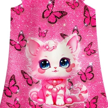 Girls Nightgowns & Doll Pajamas Pink Cat Design