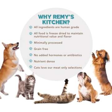 Remy’s Kitchen Just Beef Freeze Dried Dog Treats - Human-Grade, USA Sourced, Grain Free - 3 oz