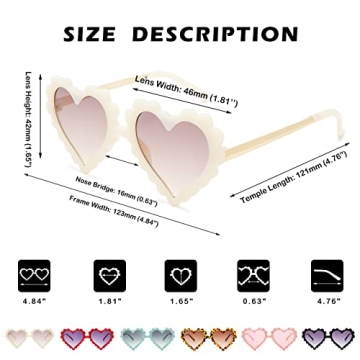 Cute COASION Kids Heart Sunglasses with UV Protection