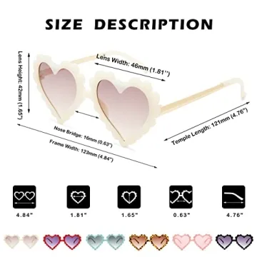 Cute COASION Kids Heart Sunglasses with UV Protection