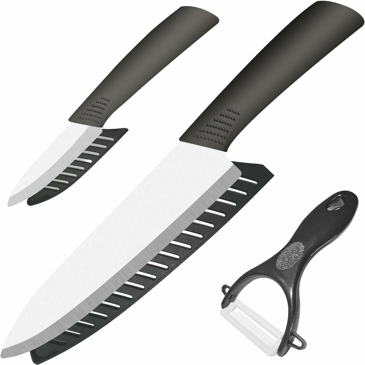 Ceramic Knife and Peeler Set for Kitchen Use