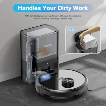 Tikom L9000 Plus Robot Vacuum Self-Emptying LiDAR Navigation