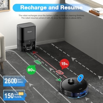 Tikom L9000 Plus Robot Vacuum Self-Emptying LiDAR Navigation