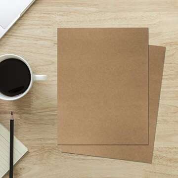 120 Pack Kraft Paper - Brown Stationery Paper- Brown Craft Paper for Arts and Craft, Drawing, D.I.Y. Projects - Letter Size Kraft Paper - Laser & Inkjet Printer Compatible - 8.5 x 11 Inches