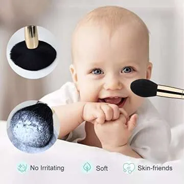 FEIYAN 15pcs Premium Vegan Makeup Brush Set for All