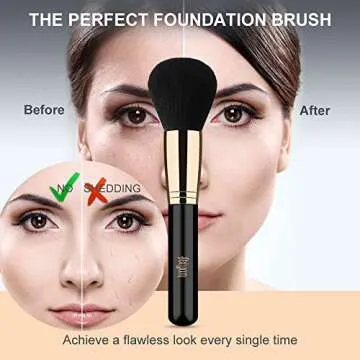 FEIYAN 15pcs Premium Vegan Makeup Brush Set for All