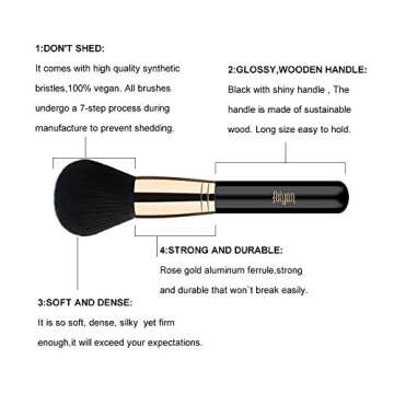 FEIYAN 15pcs Premium Vegan Makeup Brush Set for All
