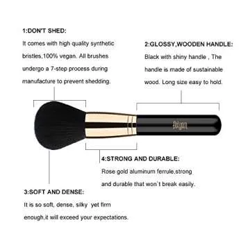FEIYAN 15pcs Premium Vegan Makeup Brush Set for All