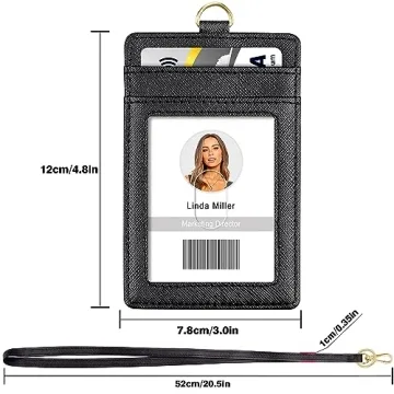 Durable ID Badge Holder with Detachable Lanyard and Slots