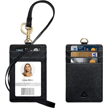 Durable ID Badge Holder with Detachable Lanyard and Slots