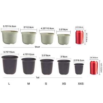 Durable T4U Plastic Planter Pots Set for Indoor Gardening