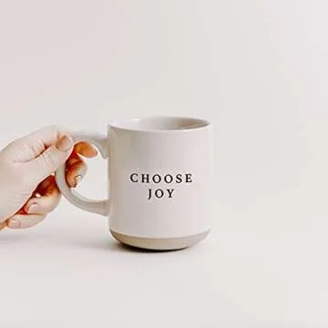 Sweet Water Decor Choose Joy Stoneware Coffee Mugs | Novelty Coffee Mugs | Microwave & Dishwasher Safe | 14oz Coffee Cup | Inspirational Gifts | Gifts for Her