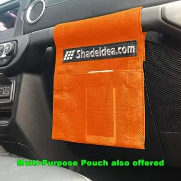 Shadeidea JT Sun Shade Top Sunshade Compatible with Jeep Gladiator Top Shade Mesh Screen Roof Cover (2018-2023)- Wind Noise UV Blocker with GrabBag Pouch -10 Year Warranty- Orange -Front+Rear (2 Pcs)