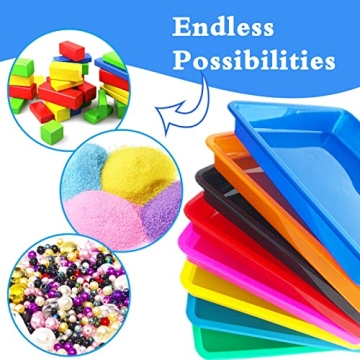 10 Pack Colorful Art Trays for Crafts and Organization
