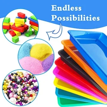 10 Pack Colorful Art Trays for Crafts and Organization