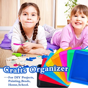 10 Pack Colorful Art Trays for Crafts and Organization