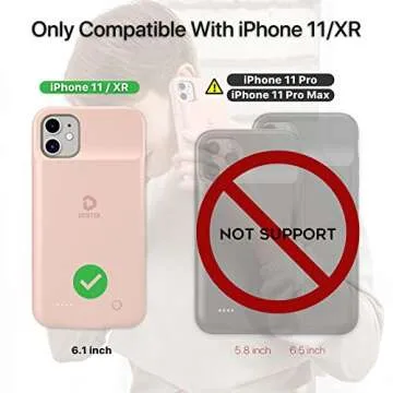 DESTEK Battery Case for iPhone 11, Real 4500mAh Ultra Slim Portable Charging Case Protective Recharg...