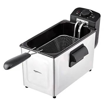 Amazon Basics 3L Electric Deep Fryer Adjustable Stainless Steel