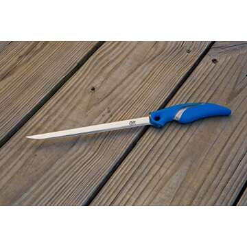 CUDA 9" Fillet Flex Titanium Bonded Corrosion Resistant Stainless Steel Blade Fish Knife with Precision Ground Flex Edge & Non-Slip Scale Pattern Grip | For Freshwater & Saltwater Use