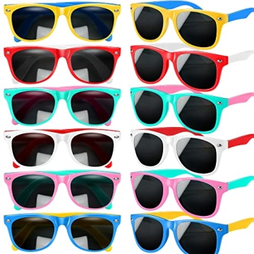 GINMIC Valentines Kids Sunglasses Party Favors 12Pack Neon