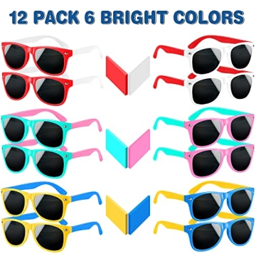 GINMIC Kids Sunglasses 12Pack Neon Party Favors