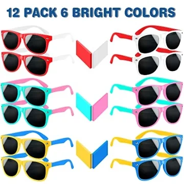 GINMIC Kids Sunglasses 12Pack Neon Party Favors