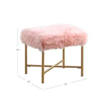Homepop Home Decor | Upholstered Button Tufted Storage Ottoman | Hinged Lid Ottoman with Storage for Living Room & Bedroom | Decorative Home Furniture (Pink)