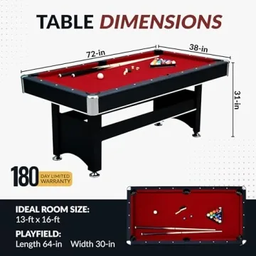 Hathaway Spartan 6 Ft Combo Pool Table for Fun