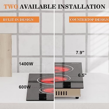 Portable 2 Burner Electric Cooktop 12 Inch | Jessier
