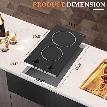 Portable 2 Burner Electric Cooktop 12 Inch | Jessier