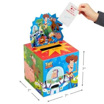 Hallmark Disney/Pixar Toy Story Valentines Day Cards and Mailbox for Kids School Classroom Exchange (1 Box, 32 Valentine Cards, 1 Teacher Card)