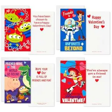 Hallmark Disney/Pixar Toy Story Valentines Day Cards and Mailbox for Kids School Classroom Exchange (1 Box, 32 Valentine Cards, 1 Teacher Card)