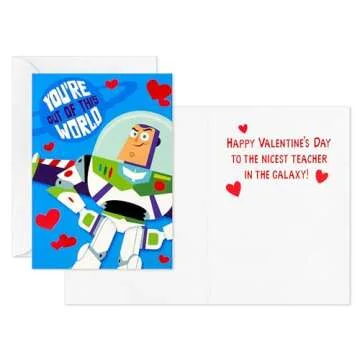 Hallmark Disney/Pixar Toy Story Valentines Day Cards and Mailbox for Kids School Classroom Exchange (1 Box, 32 Valentine Cards, 1 Teacher Card)