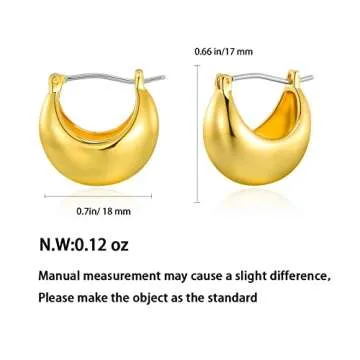 WOWORAMA Chunky Gold Hoop Earrings for Women