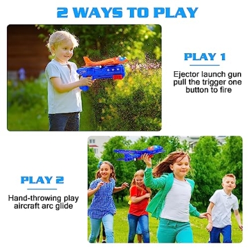 LJZJ Airplane Launcher Toys - Fun Foam Gliders for Kids