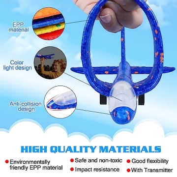 LJZJ Airplane Launcher Toys - Fun Foam Gliders for Kids