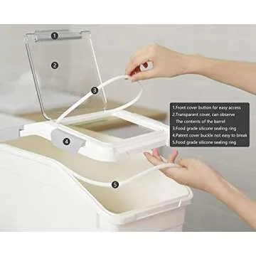 CITY BABY 2 Pack Airtight Flour Storage Container With Scoop,Dry Food, Sugar, Baking Supplies,Rice C...