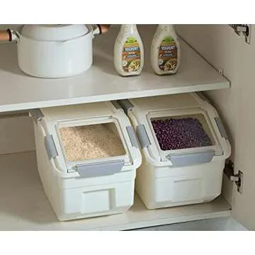 CITY BABY 2 Pack Airtight Flour Storage Container With Scoop,Dry Food, Sugar, Baking Supplies,Rice Container Set -BPA Free- Pet Food Storage Container,Dog Cat Birds Food Bin(50LB)