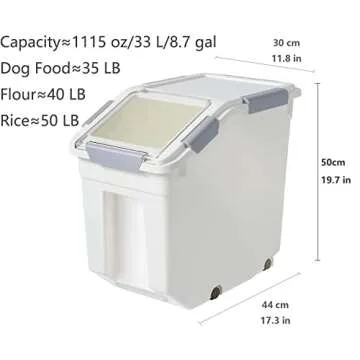 CITY BABY 2 Pack Airtight Flour Storage Container With Scoop,Dry Food, Sugar, Baking Supplies,Rice Container Set -BPA Free- Pet Food Storage Container,Dog Cat Birds Food Bin(50LB)