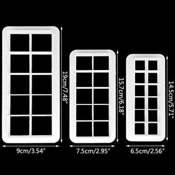 Mity rain Square Cookie Cutter - Geometric Multicutter-Square Cake Fondant Cutter - 3 Size,Square Bi...