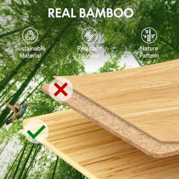 FLEXISPOT EN1 Bamboo Standing Desk, 55 x 28 Inches Whole-Piece Electric Adjustable Height Desk Sit Stand Desk, Home Office Table Stand up Desk (White Frame + Bamboo Top, 2 Packages)