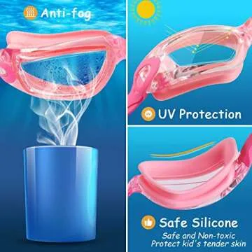 COOLOO Kids Swim Goggles - Perfect for Ages 4-16