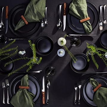 Stone Lain Black Matte Dinnerware Set for 4
