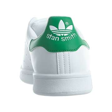 adidas Originals Stan Smith Sneaker, White/White/Green, 4.5 US Unisex Big Kid